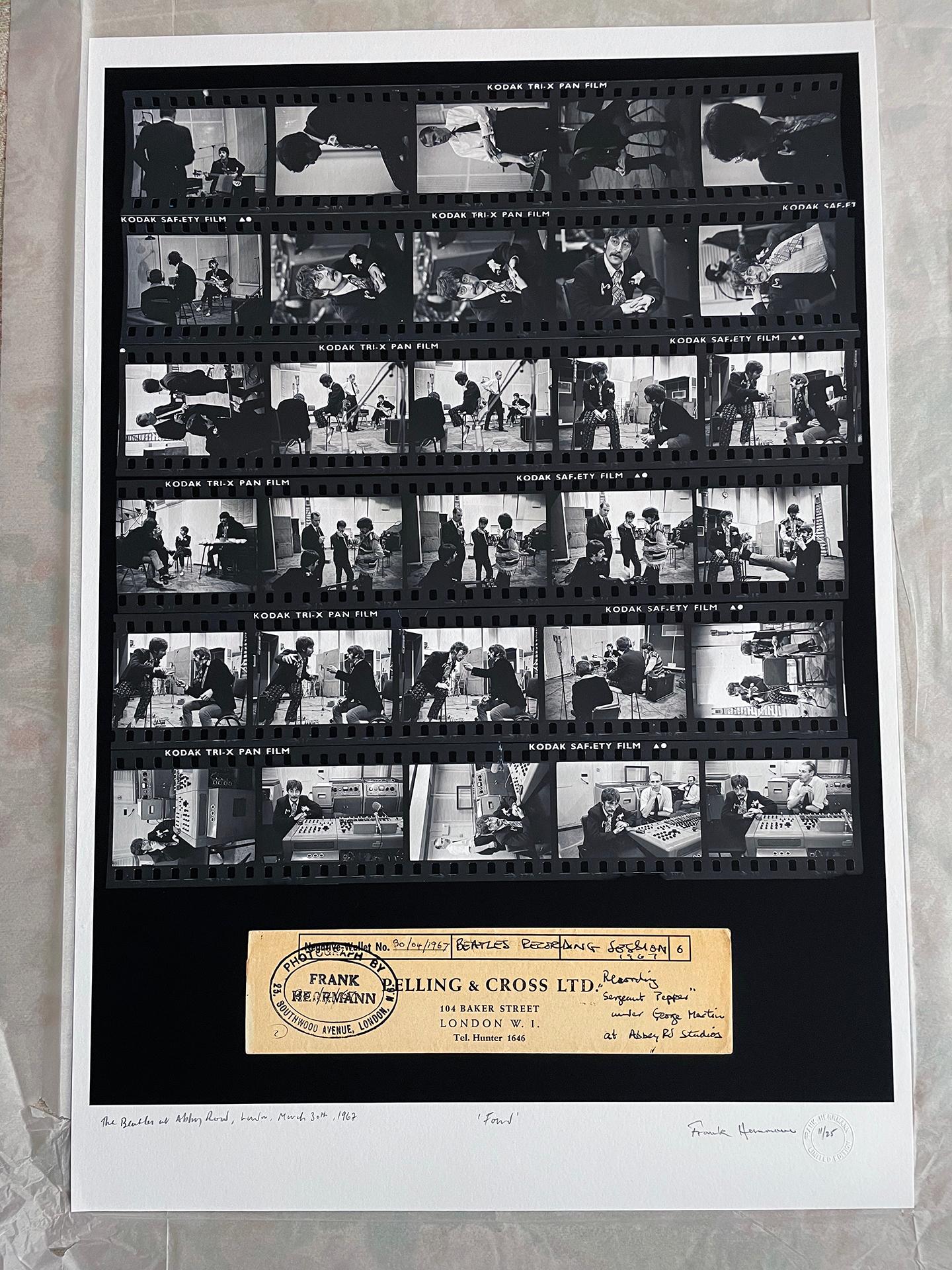 The Beatles übergroßes CONTACT SHEET - FOUND fotografischer s/w-Abzug auf Hannehmuhle im Angebot 3