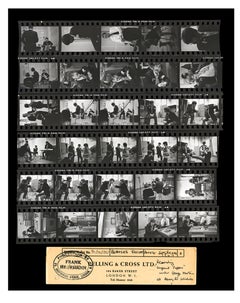 HOJA DE CONTACTO de gran tamaño de The Beatles - ENCONTRADA impresión fotográfica en B/N sobre Hannehmuhle