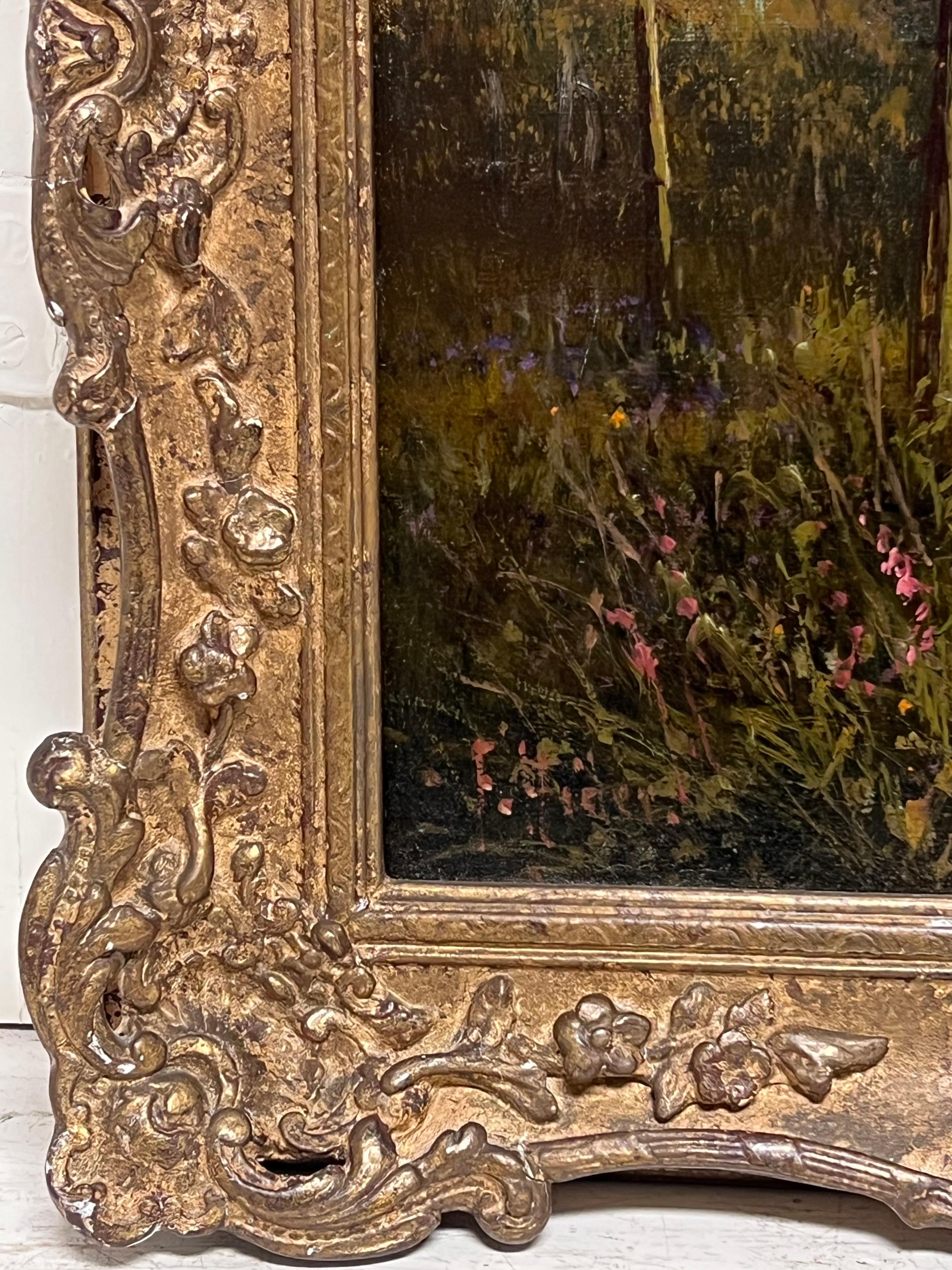 Antique British Pintura al Óleo Ciervo en las Tierras Altas de Escocia Amanecer en el Lago 7