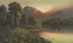 Frank Hider (1861-1933) - Peinture à l'huile du début du 20e siècle, paysage de la rivière Lakeland
