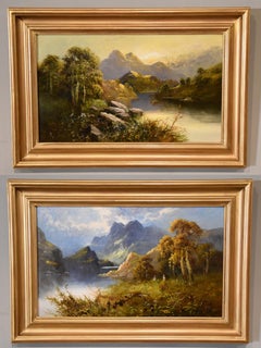 Antique Oil Painting Pair by Frank Hider 