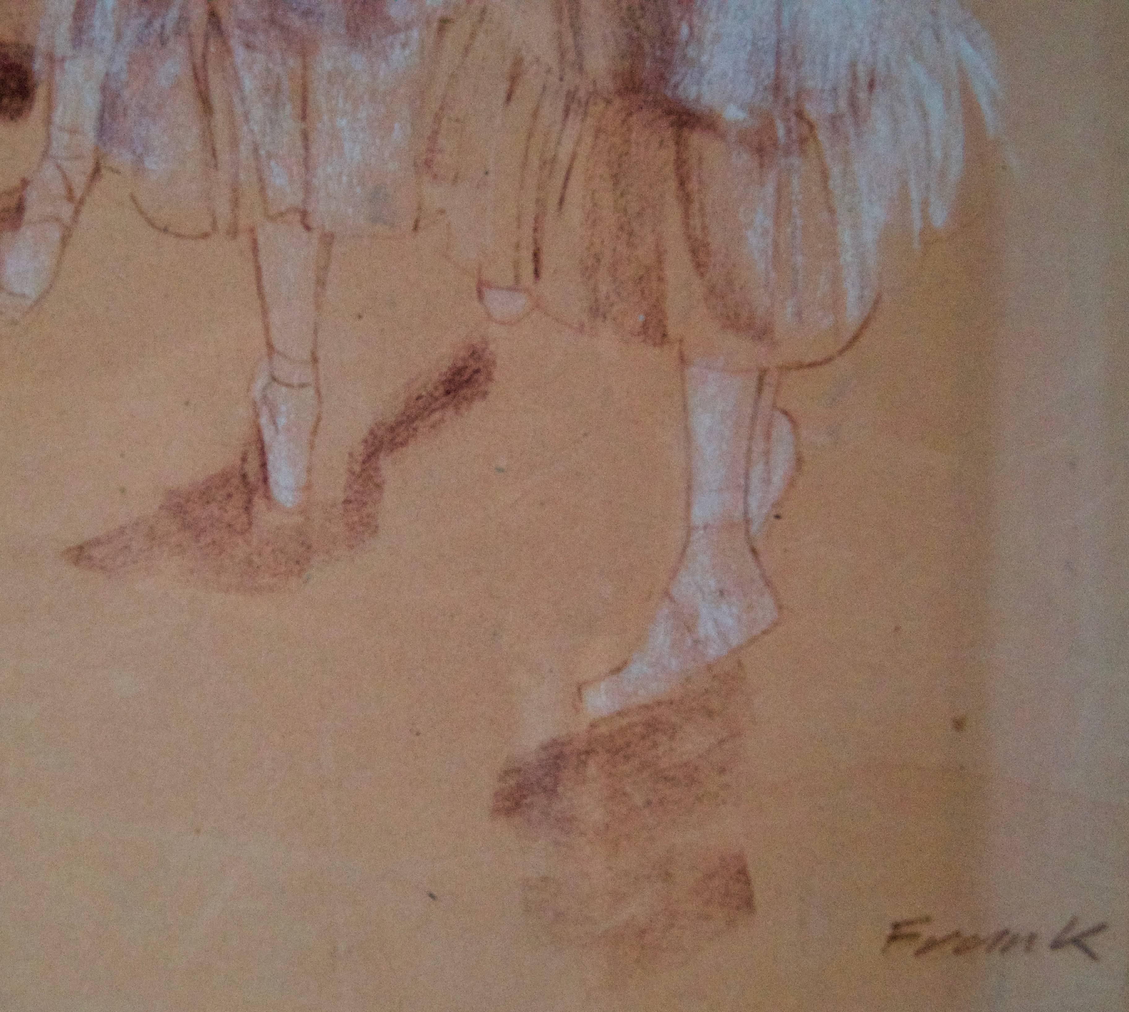 Prove - Olio impressionista di balletto della metà del XX secolo di Frank Hill 3
