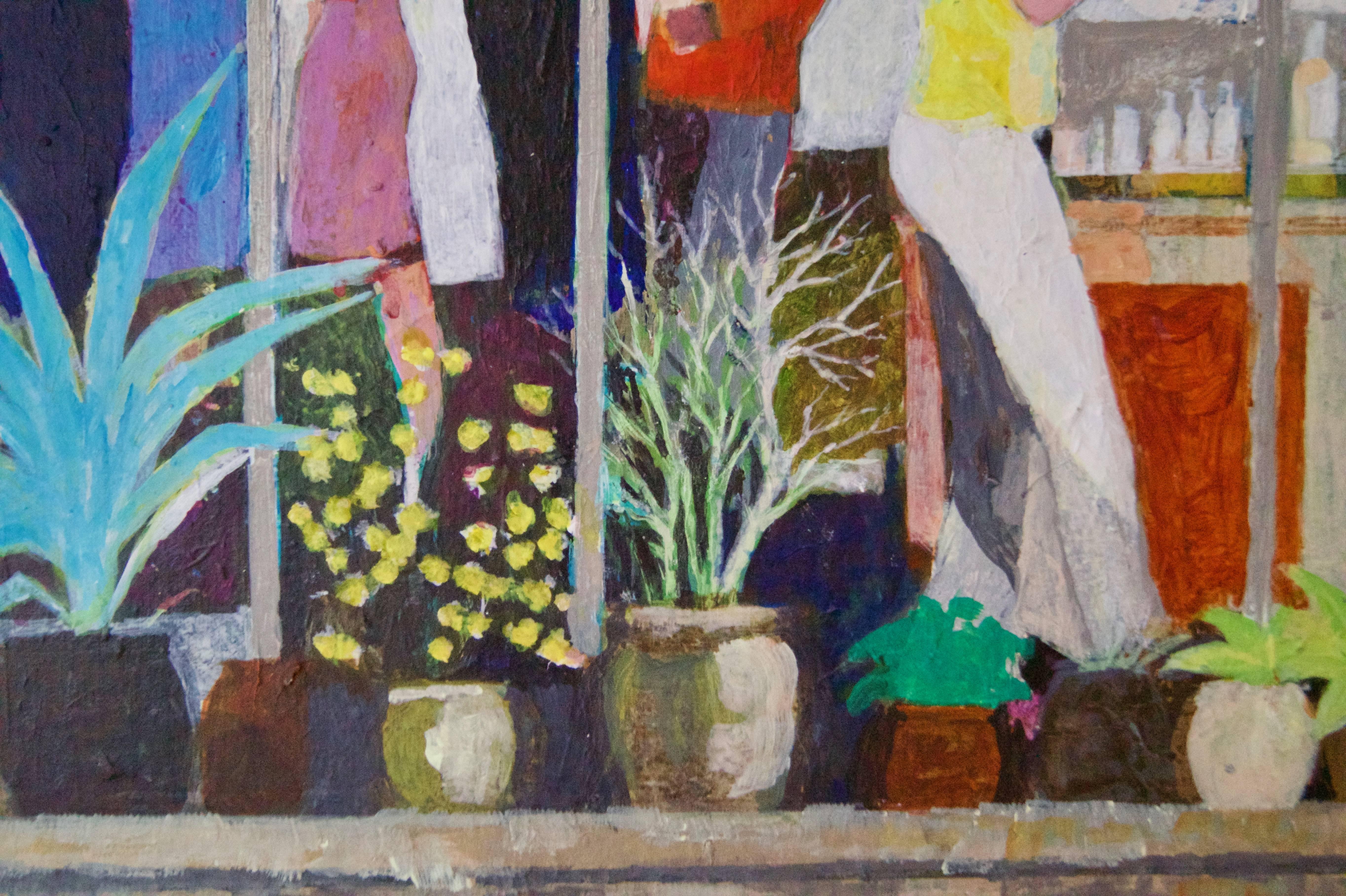 The Garden Party II - Mid - Late 20th Century Impressionist Oil by Frank Hill 1