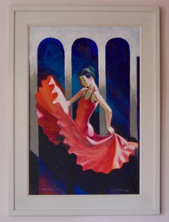 The Red Dancer - Mid-Late 20th Century Figurative Elegant Ballet by Frank Hill