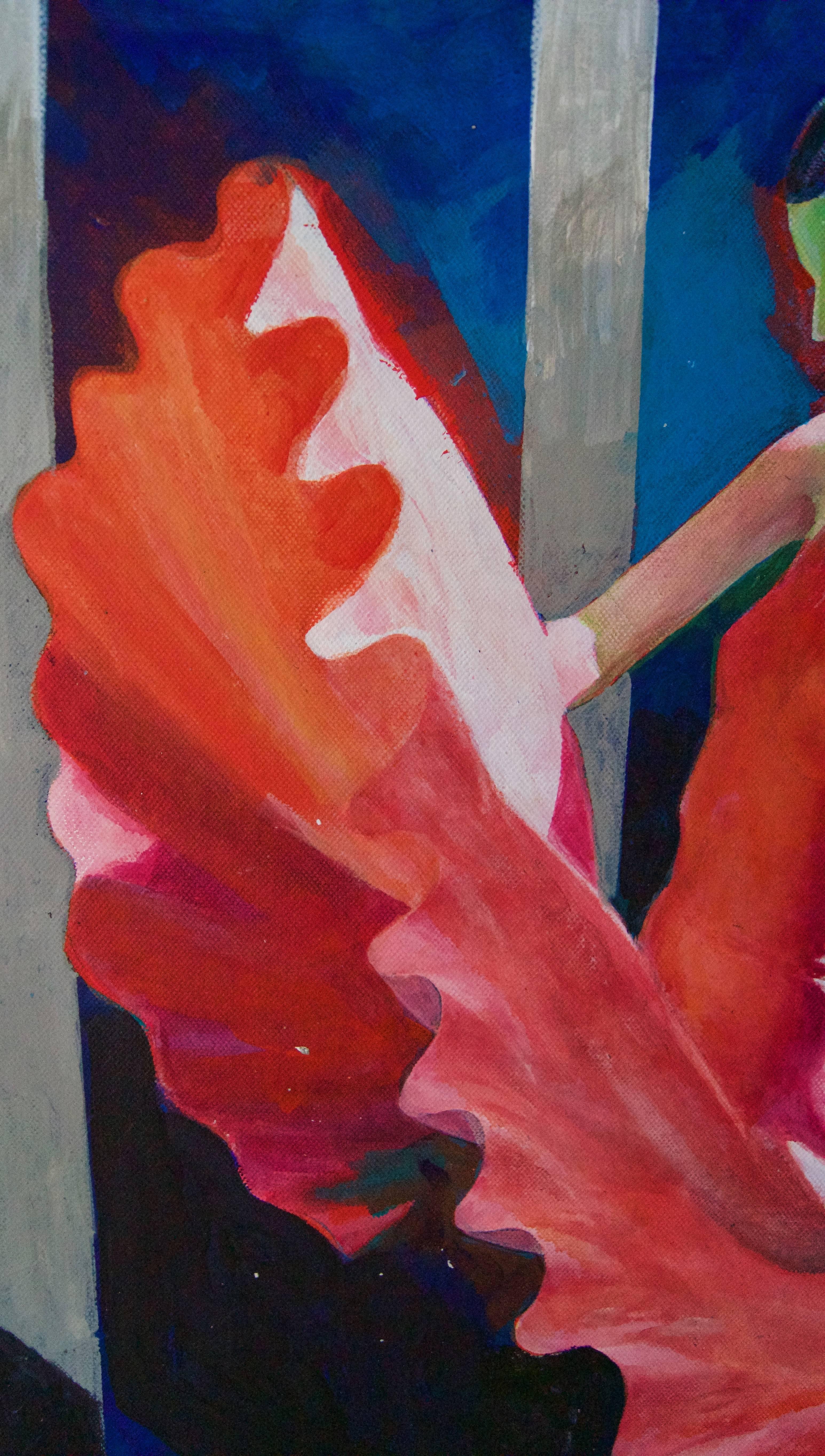 La bailarina roja - Ballet figurativo elegante de mediados del siglo XX de Frank Hill en venta 4