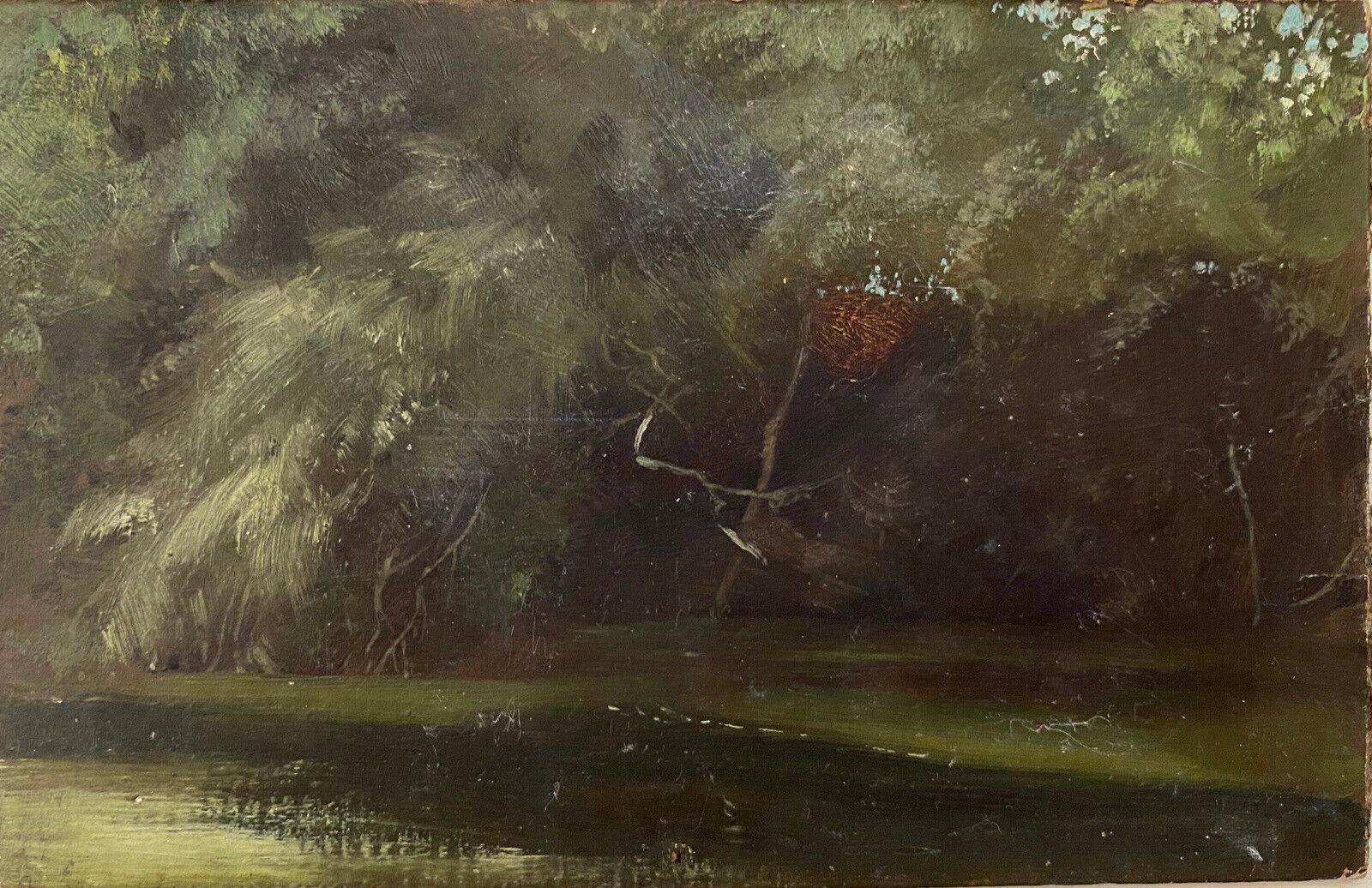 Frank Hobden Landscape Painting - FRANK HOBDEN (1859-1936) FINE 1900s ENGLISH IMPRESSIONIST OIL - RIVER SKETCH