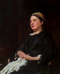 Portrait of Miss Tonks, Signed and dated 19th Century Oil 