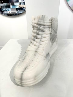 Used White Marble Nike Shoes /Clothing and Fashion Sculpture / "His Airness" 