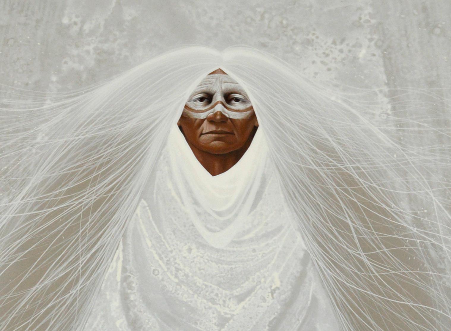 « Conception » - Portrait d'un amérindien sur une quête de vision - Réalisme Print par Frank Howell