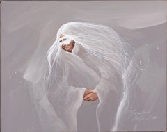 "Snow Bird" - Portrait of a Native American Woman in Acrylic on Canvas