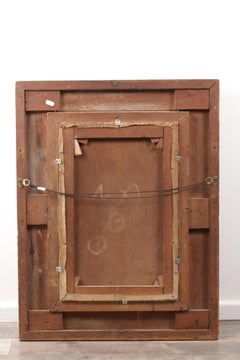 Dipinto a olio del XIX secolo raffigurante un monaco che ammira un pesce di Frank Hyde