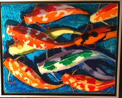 Koi on Blue