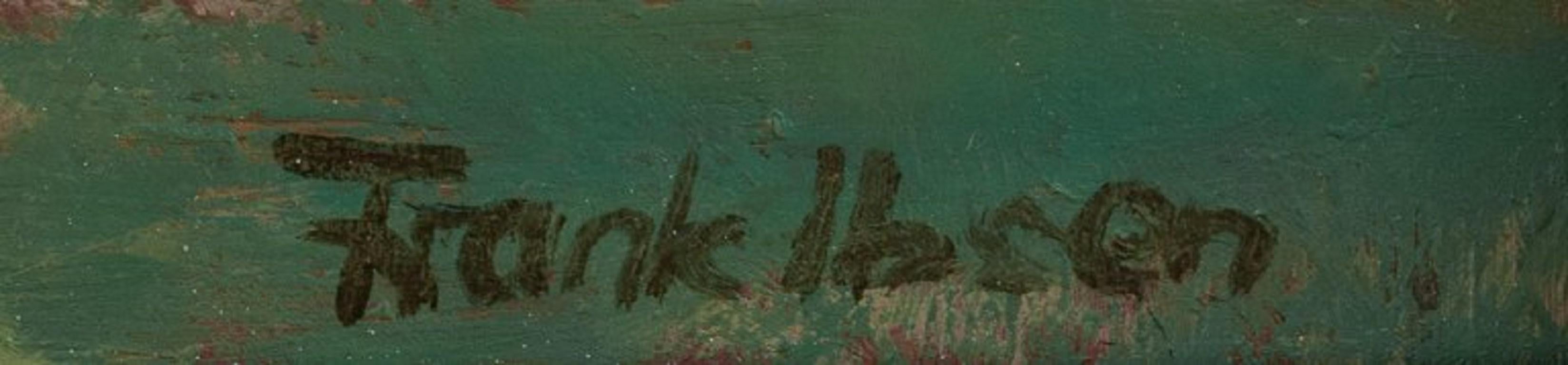 Frank Ibsen, artiste danois. Motif de ville de Tanger, Maroc. Huile sur panneau. Excellent état - En vente à Copenhagen, DK