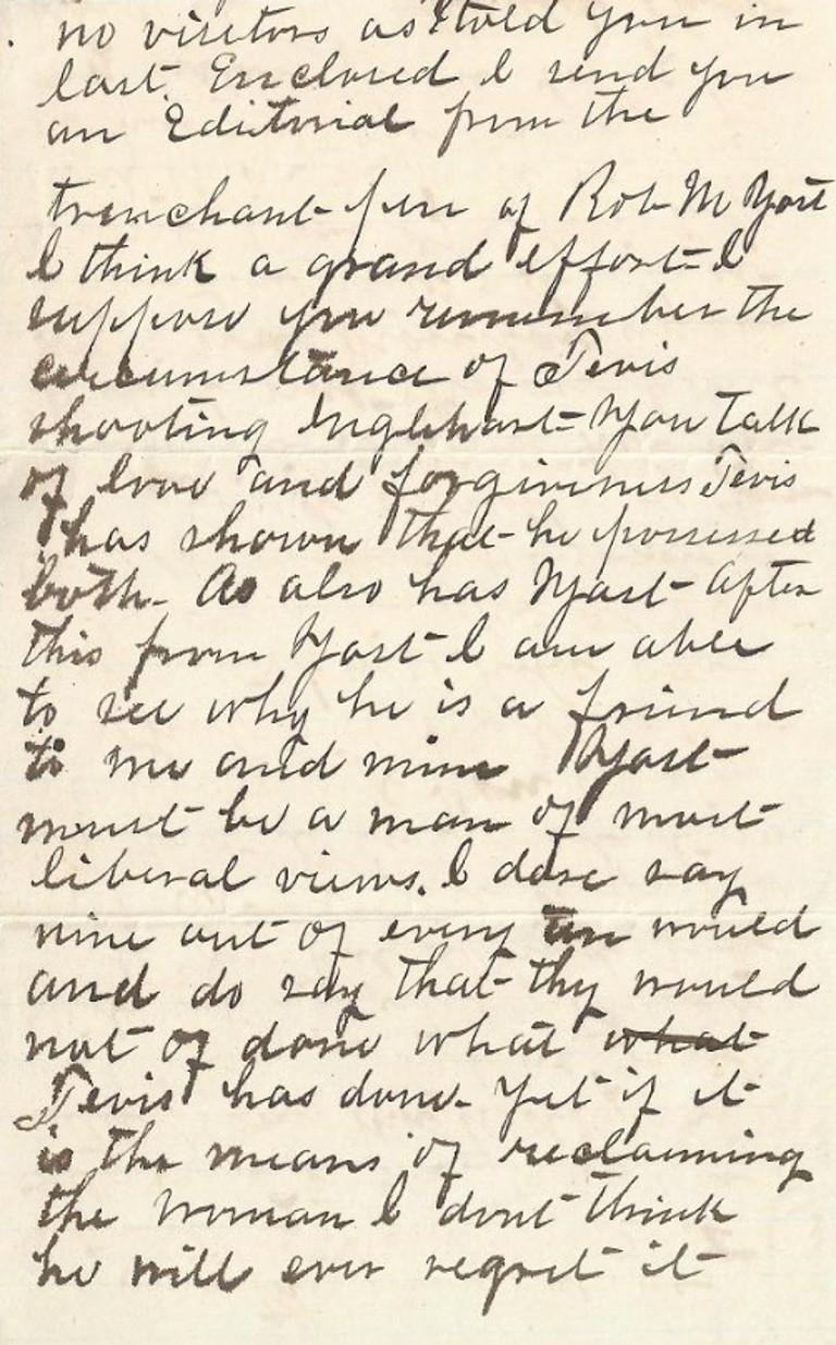 Original „Outlaw Frank James“, handgeschriebener Brief auf Papier, 1883 (amerikanisch) im Angebot