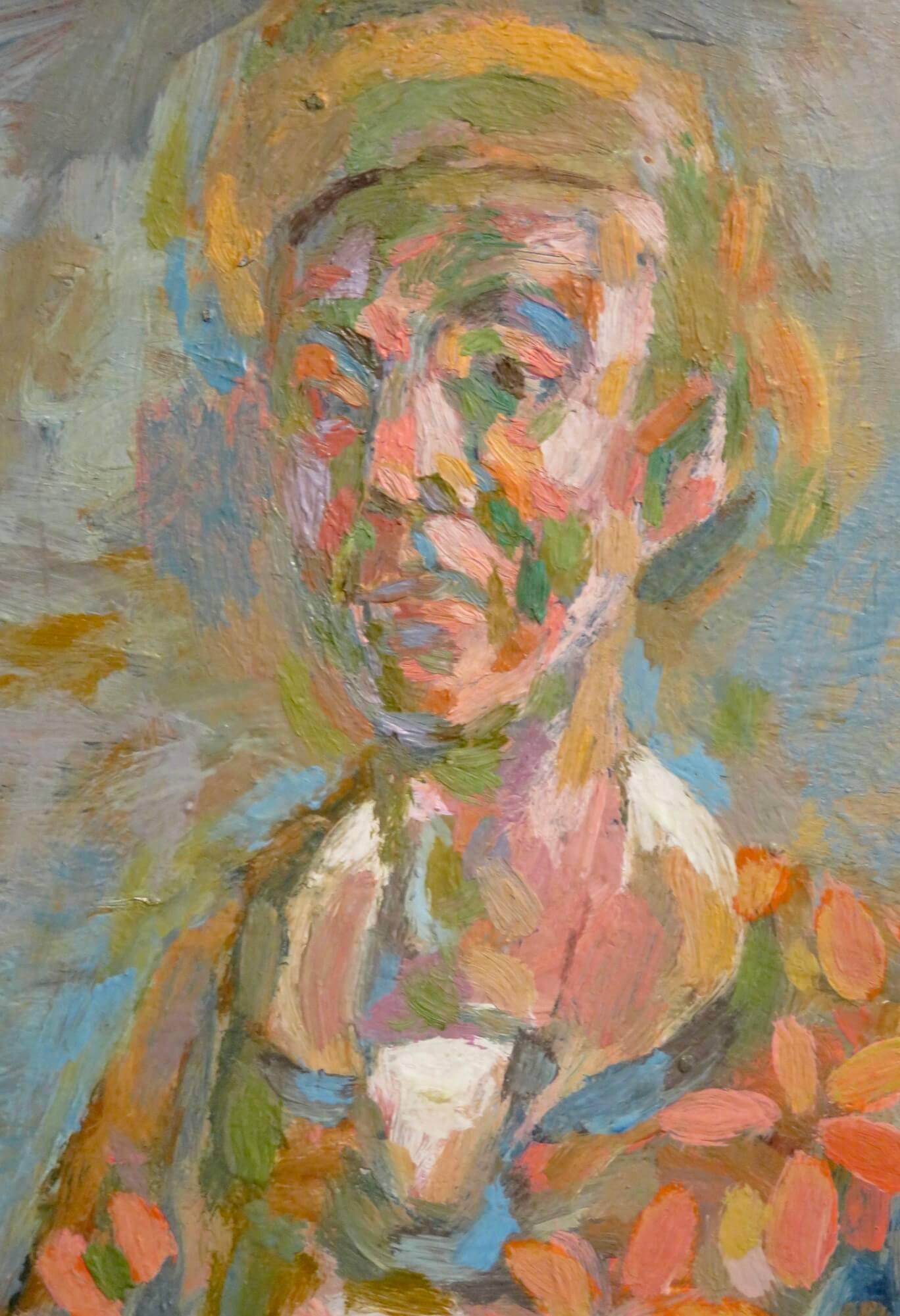 Mid 20thC Oil Painting PORTRAIT LADIES David Hockney / Stanley Spencer interest For Sale 2