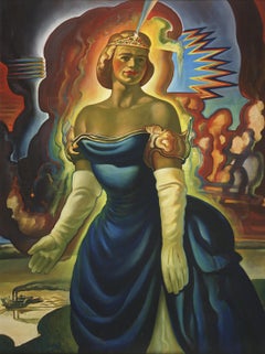 Frank Judge Oil on Board Painting Titled "Miss St. Louis", circa 1940