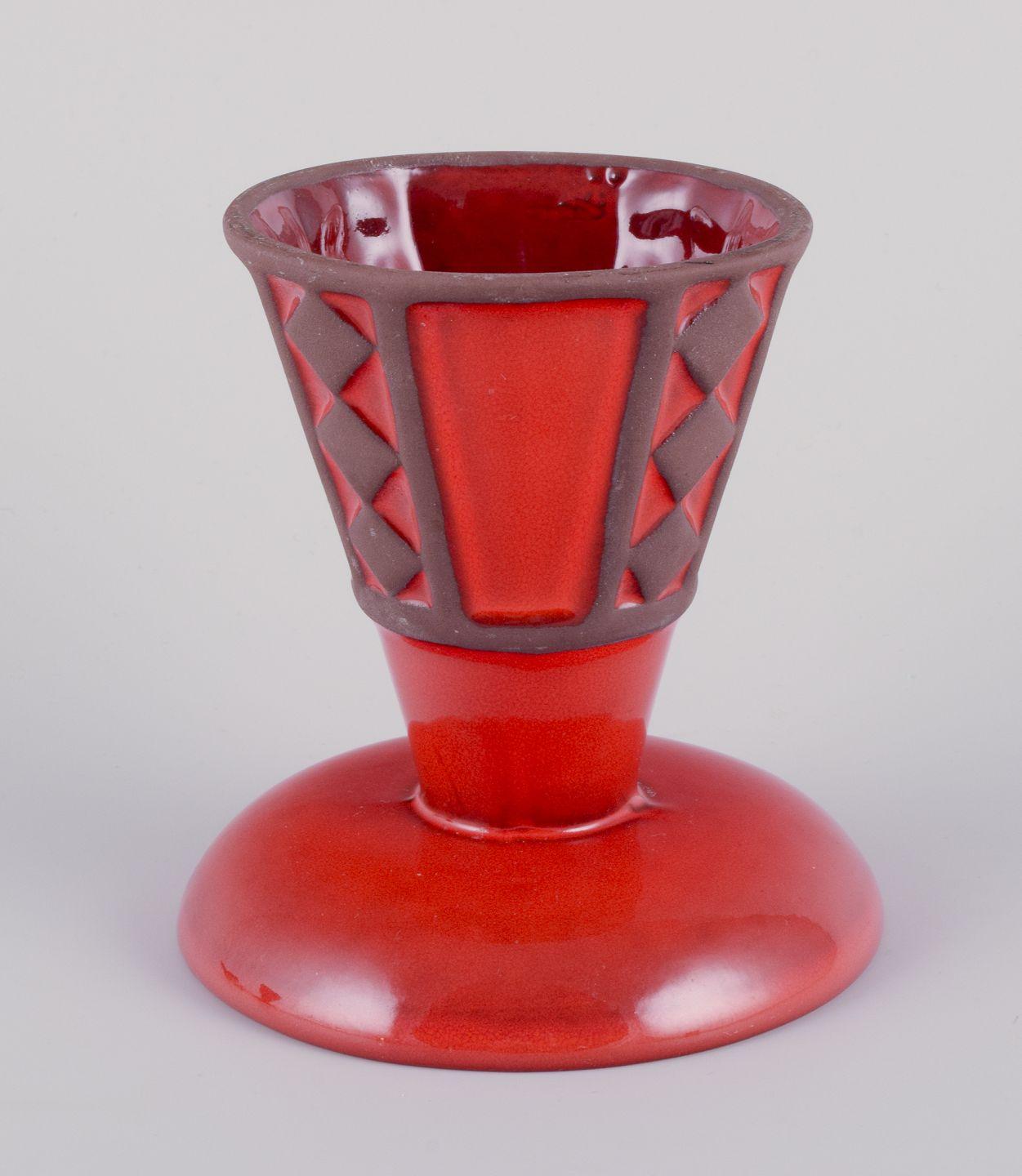 Frank Keramik, Dänemark. Paar Vasen aus glasiertem Steingut. 1970s (Dänisch) im Angebot