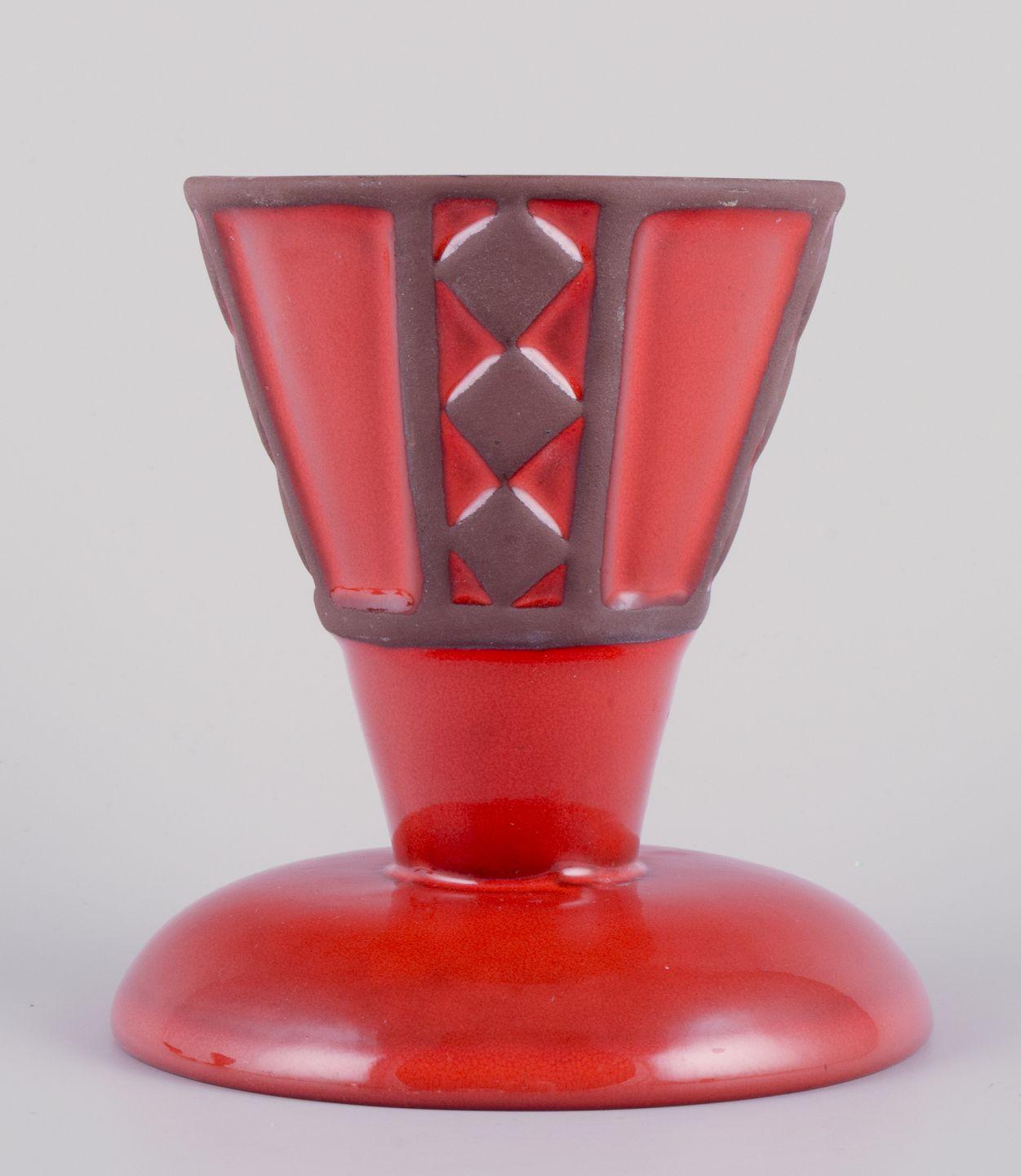 Frank Keramik, Dänemark. Paar Vasen aus glasiertem Steingut. 1970s (Glasiert) im Angebot