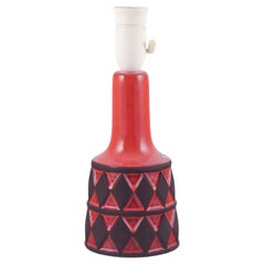 Frank Keramik, Denmark. Table lamp made of glazed stoneware. 1970s