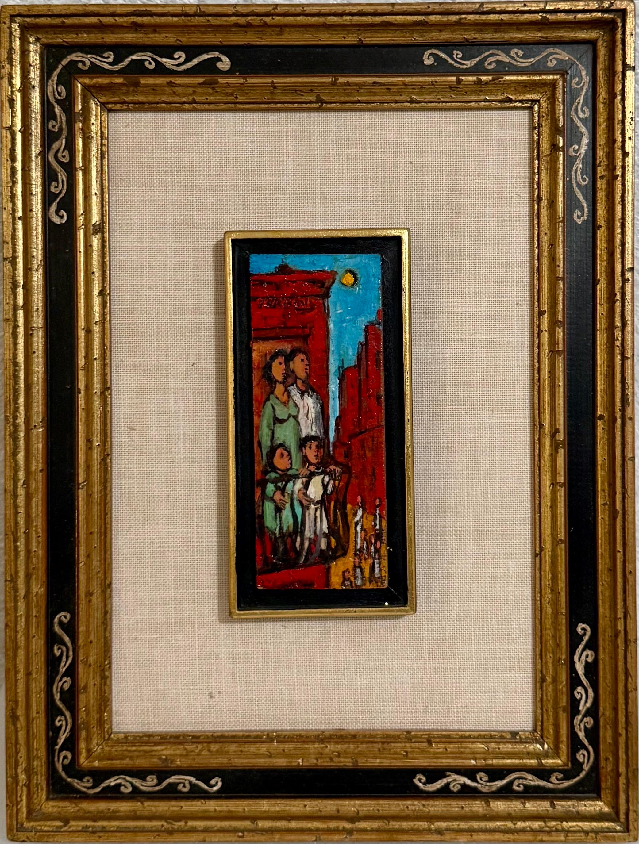 Mid Century Ölgemälde Familie auf Feuer Escape Frank Kleinholz WPA NYC Tenements im Angebot 6