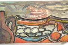 Audace composizione astratta di natura morta di San Francisco in olio su tavola