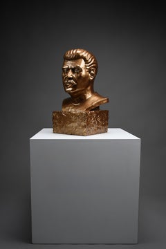 Art Toy by Frank Kozik x Kidrobot “Smokin’ Joe Stalin” Bronze Bust, 2007