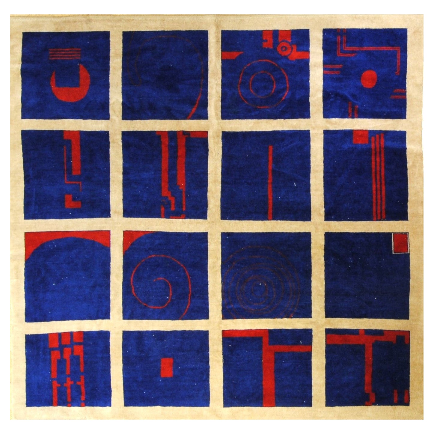 Frank Kupka diseñador  "Dans les carrés bleu  Edición de Elio Palmisano