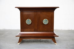 Frank Kyle und Pepe Mendoza „Pagoda“-Schrank aus Messing und Malachit, 1950er Jahre, signiert