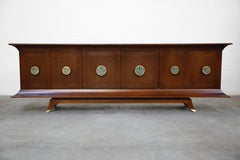 Credenza 'Pagoda' di Frank Kyle e Pepe Mendoza in ottone e malachite, circa anni '50