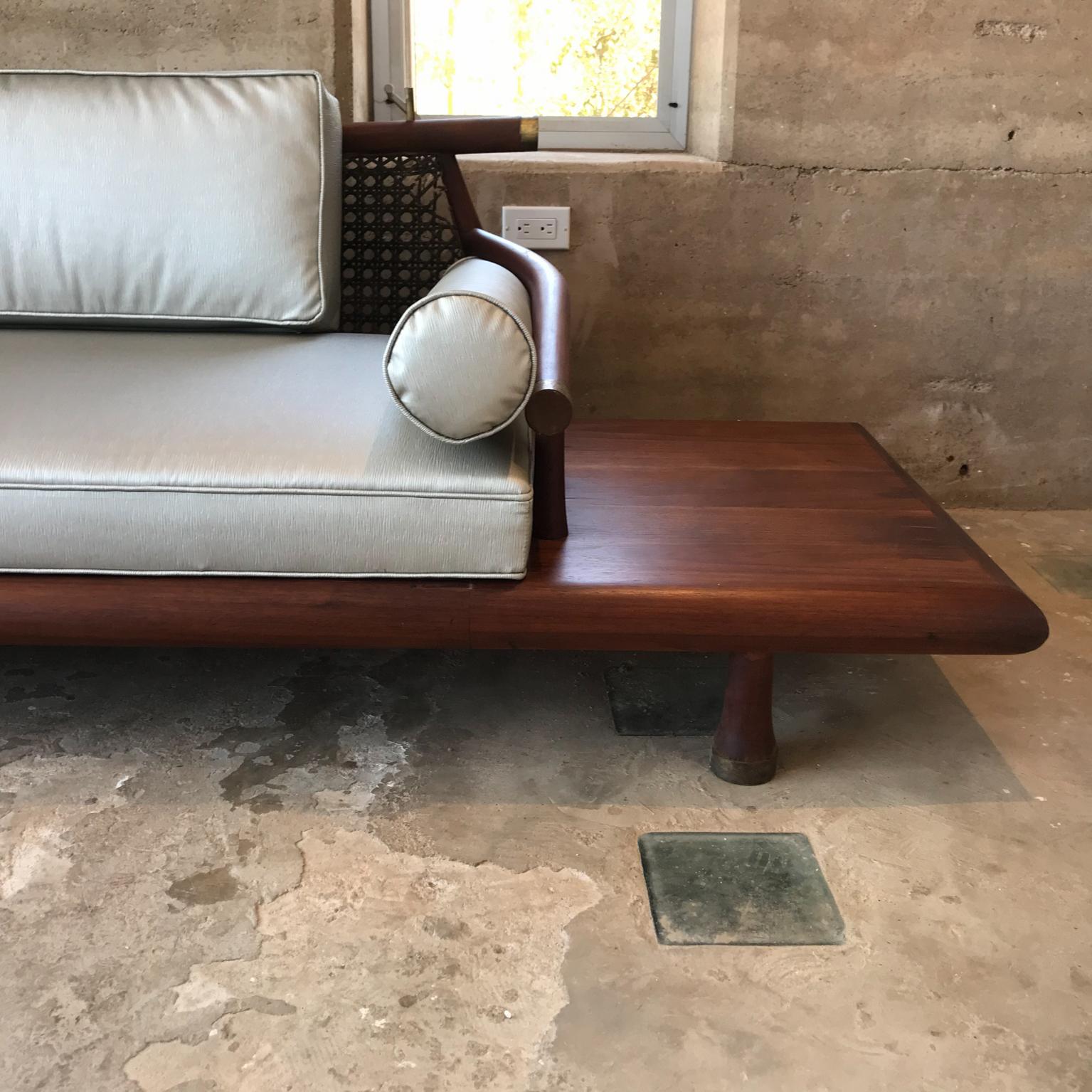 sofa with side table attached