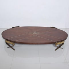 Frank Kyle Fabulous X  Mahogany Bronze Coffee Table Pepe Mendoza Artwork 1960s