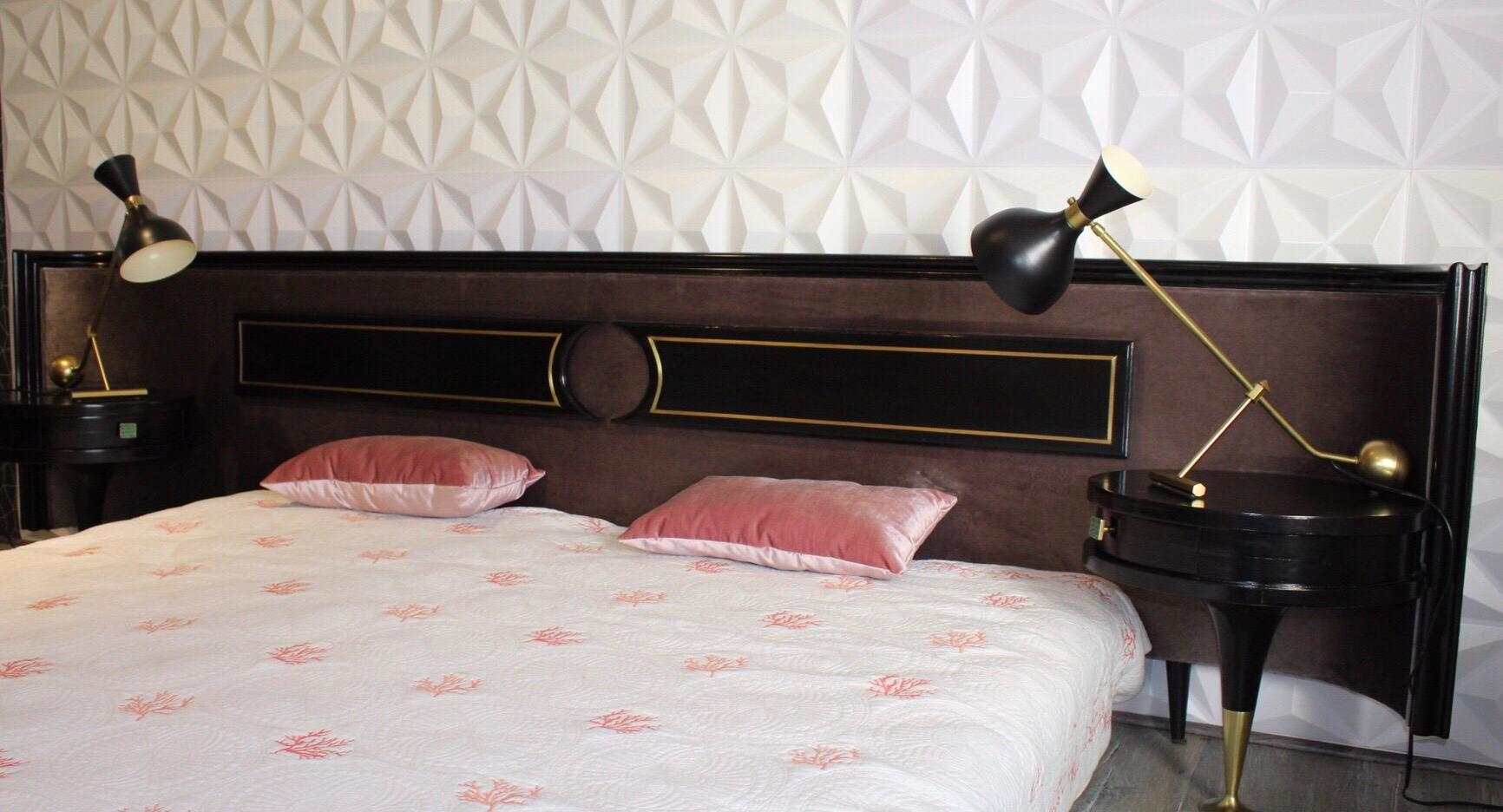 Frank Kyle Headboard and Nightstands with Pepe Mendoza Hardware 6