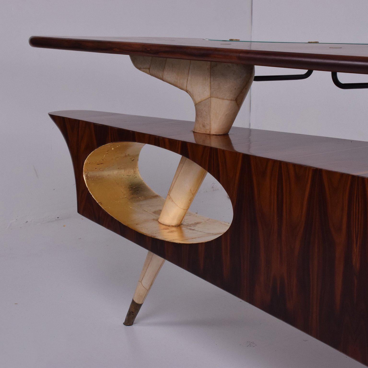 Mid-Century Modern Frank Kyle Modernist Rosewood Desk/Bar with Mendoza Hardware