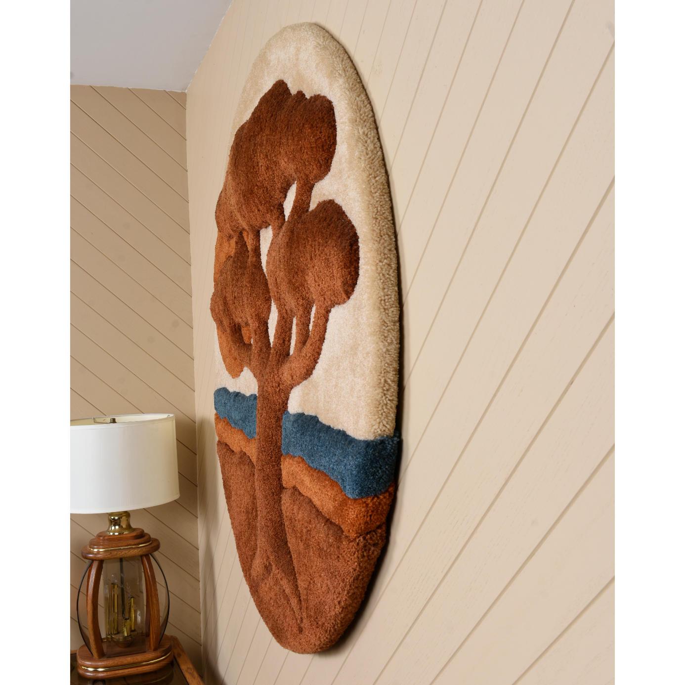 Frank Lane's Vintage 1970 Tree of Life Tappeto in fibra d'arte appeso al muro In condizioni ottime a Chattanooga, TN