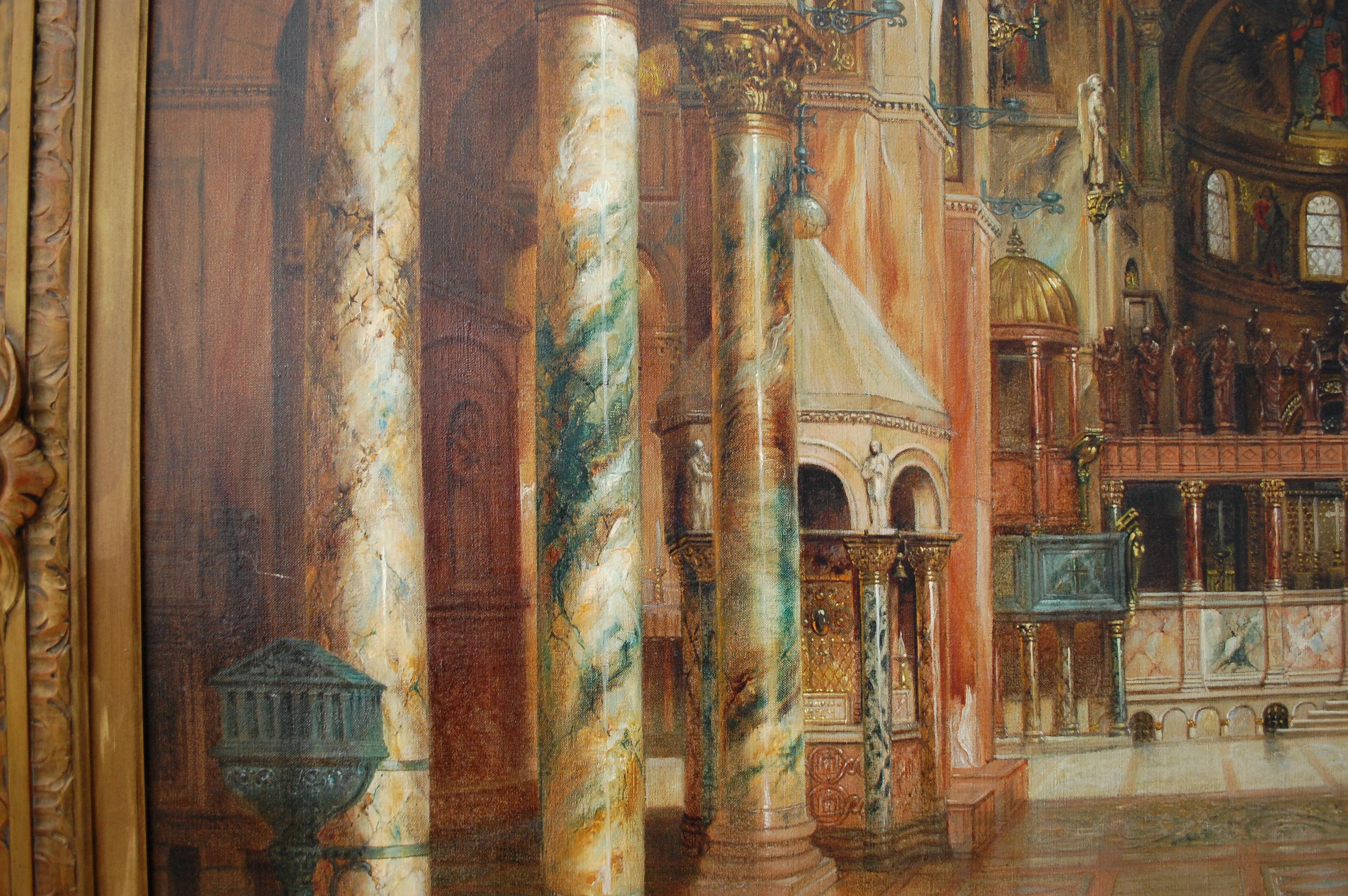 Saint Mark's Basilica Interior - Realist Painting by Frank LeBrun Kirkpatrick 