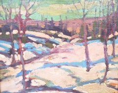 Frank Leonard Brooks Attributed Canadian Antique Oil Painting on Canvas Board