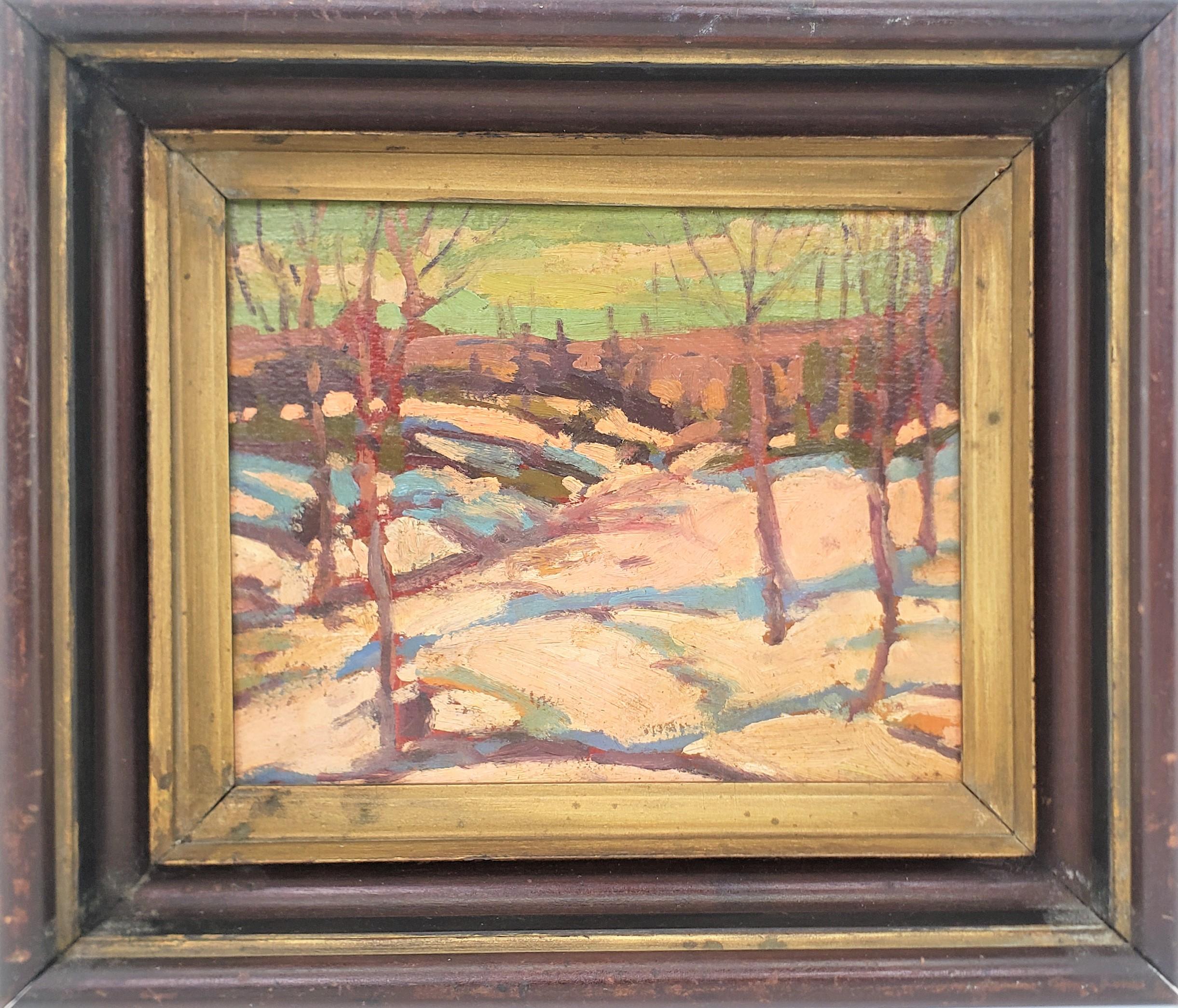 Frank Leonard Brooks Attributed Canadian Antique Oil Painting on Canvas Board For Sale 2