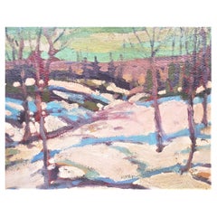 Frank Leonard Brooks Attributed Canadian Antique Oil Painting on Canvas Board