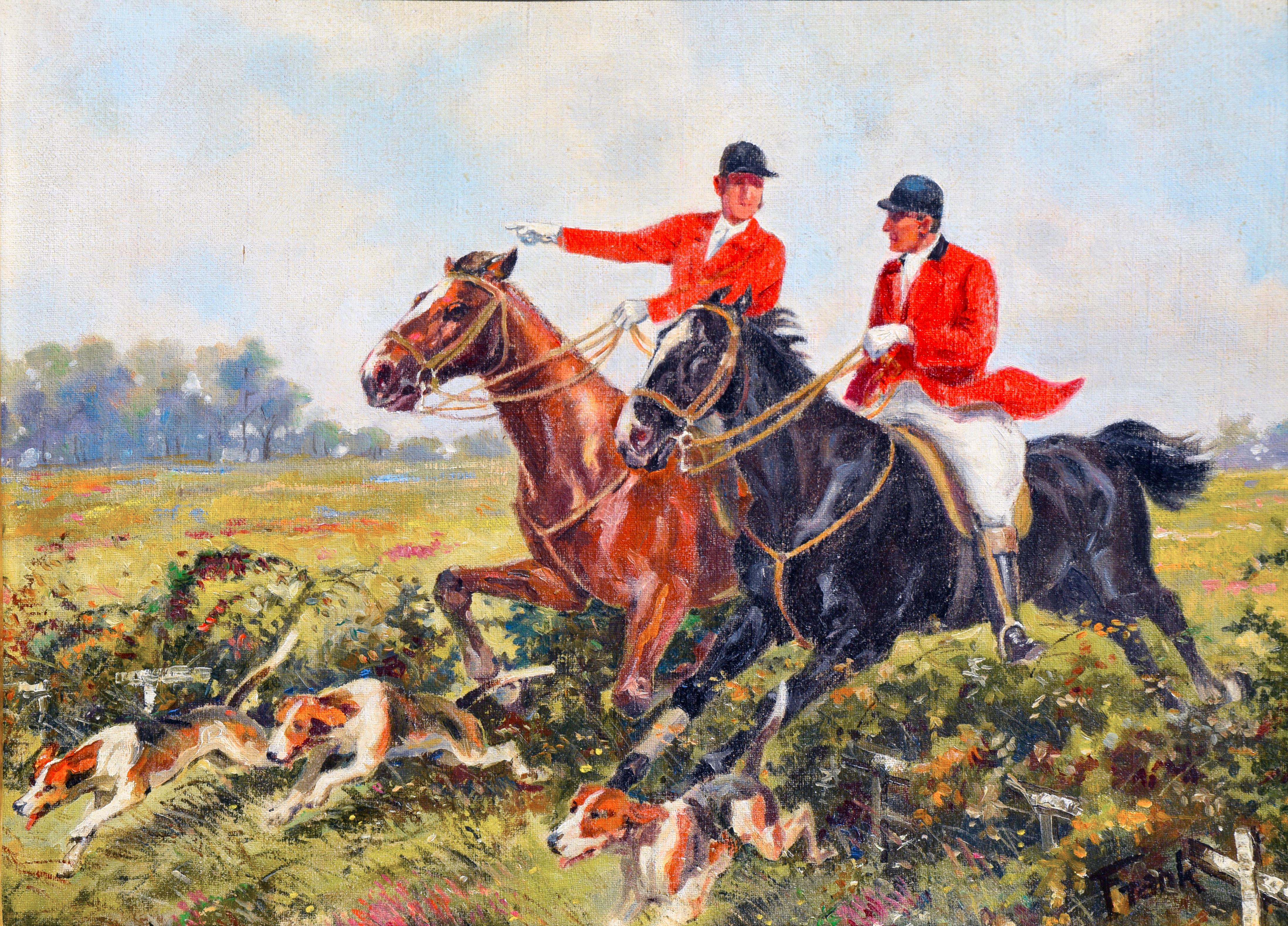 The Hunt w/ Friends by Frank Stick (Amerikanischer Impressionismus), Painting, von Frank Leonard Stick