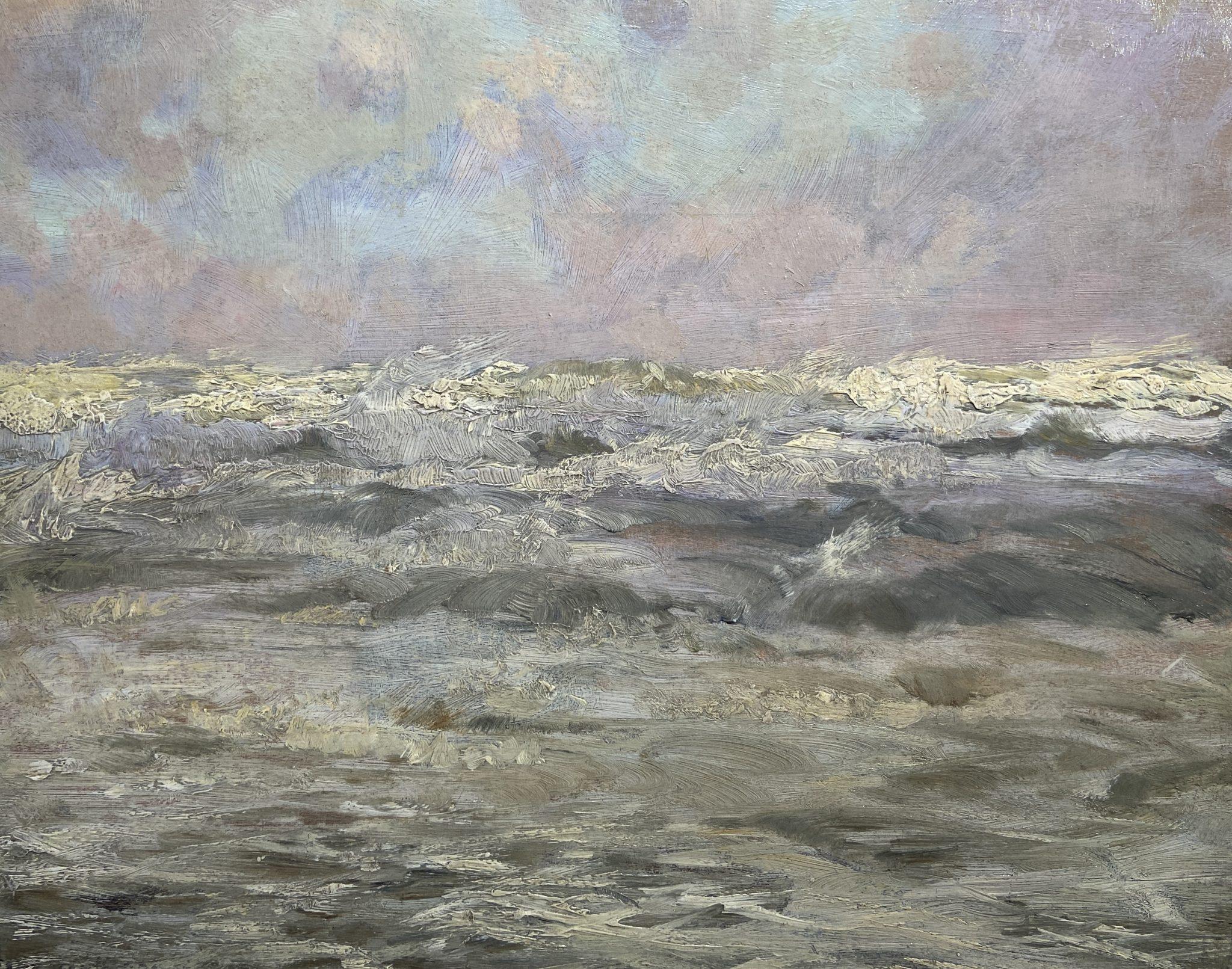 Landscape Painting Frank Lewis Emanuel - Pleine mer, fin du 19e siècle