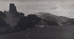 Frank Lewis Emanuel (1866-1948) - Signed 1928 Aquatint, Corfe Castle