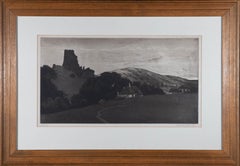 Frank Lewis Emanuel (1866-1948) - Signed 1928 Aquatint, Corfe Castle