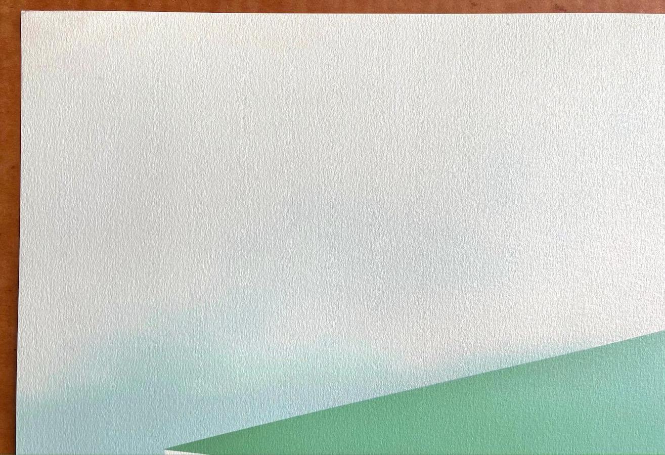 CAMINOS Litografía firmada, Paisaje moderno, Camino rural, Árboles, Granja en venta 3