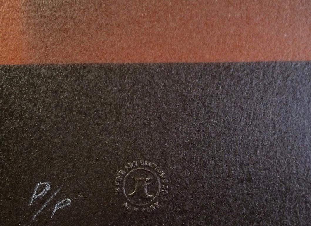 SPELLBOUND Litografía Firmada, Mujer Desnuda Reclinada, Atardecer Dorado, Arte Erótico - Nude Print Negro de Frank Licsko