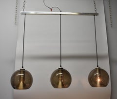 Frank Ligtelijn for Raak Amsterdam Bar Light Fixture with Smoke Globe Pendants