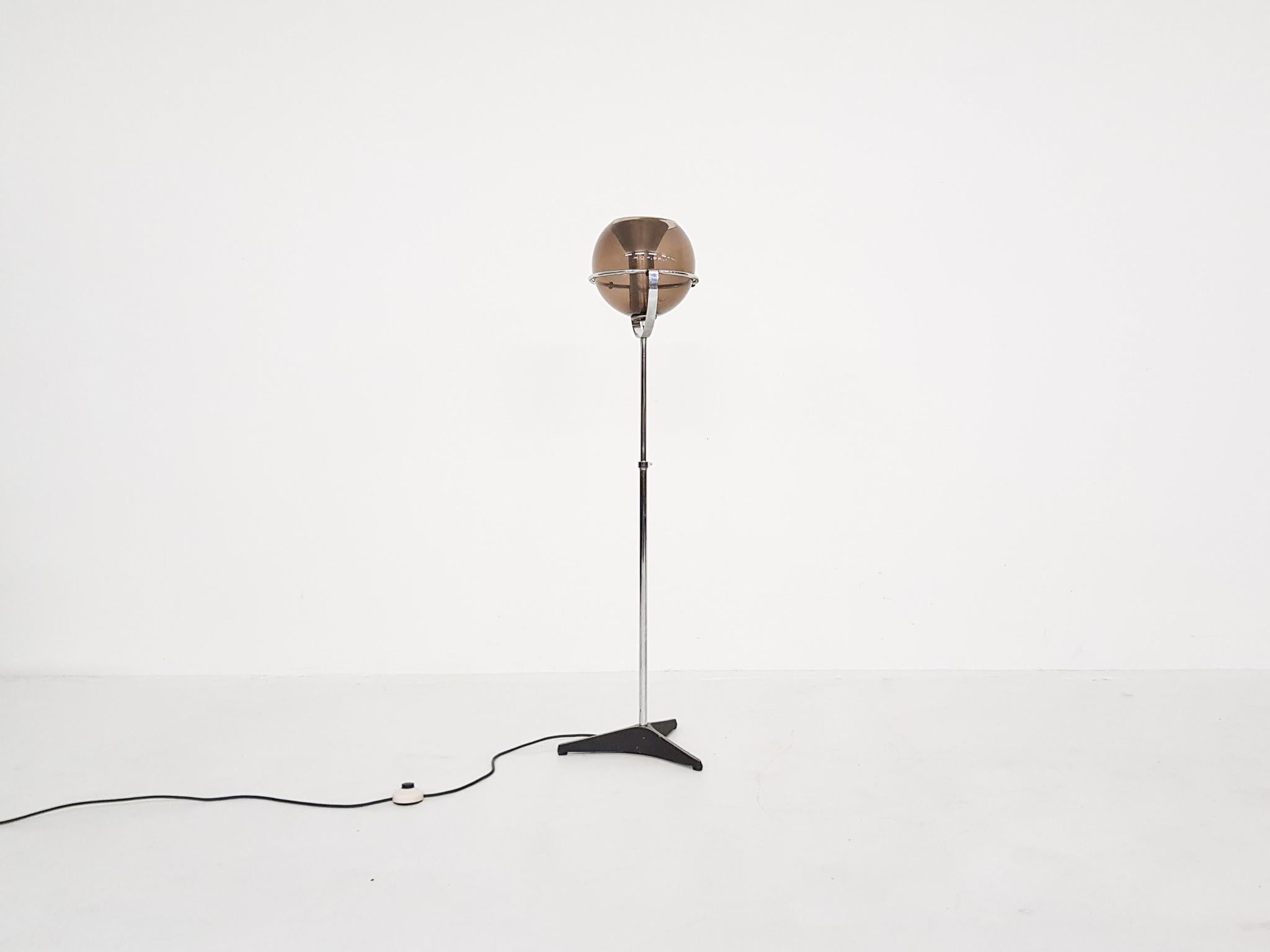 Mid-Century Modern Frank Ligtelijn for RAAK Glass Globe Floor Lamp, the Netherlands, 1961
