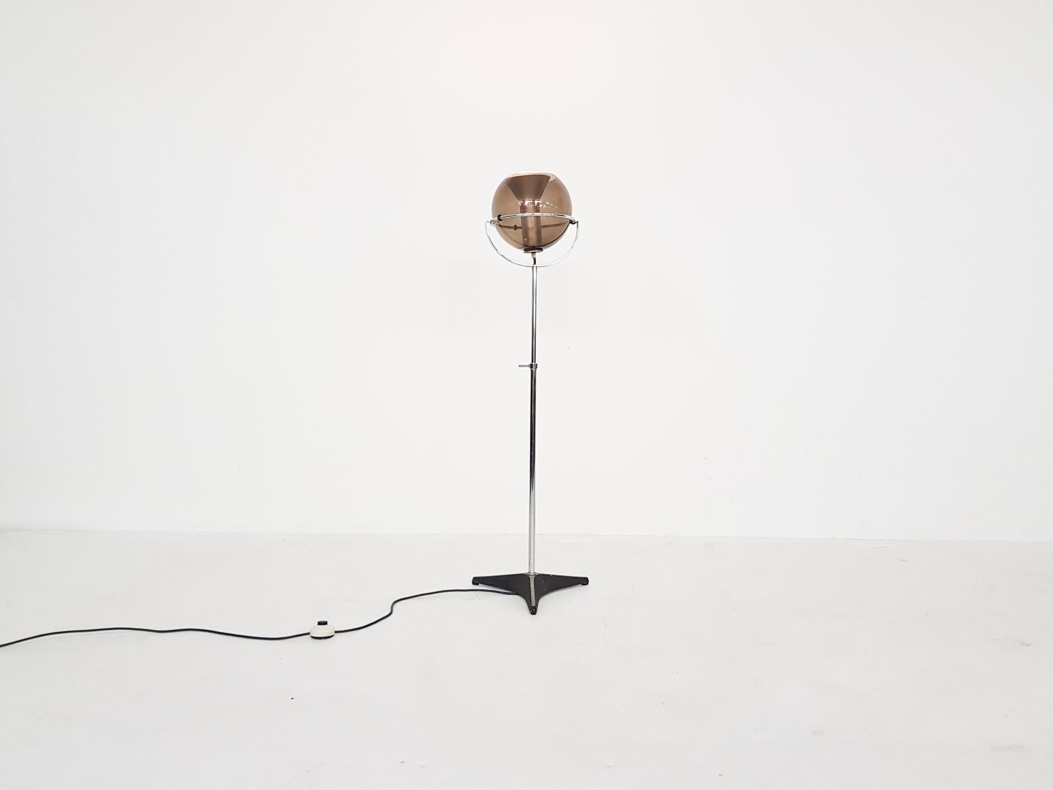 Dutch Frank Ligtelijn for RAAK Glass Globe Floor Lamp, the Netherlands, 1961