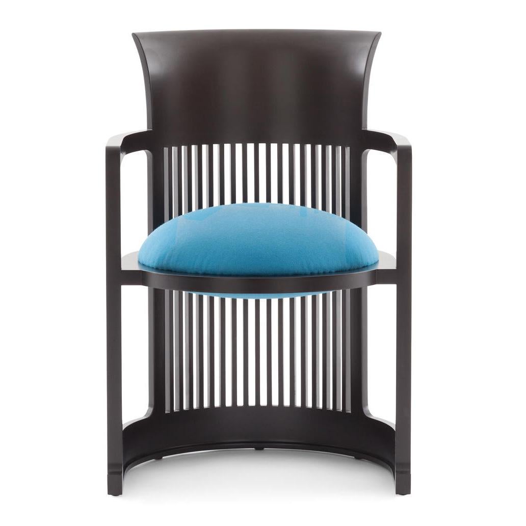 Italian Frank Lloyd Wrigh Barrel Chair Black Finish by Cassina