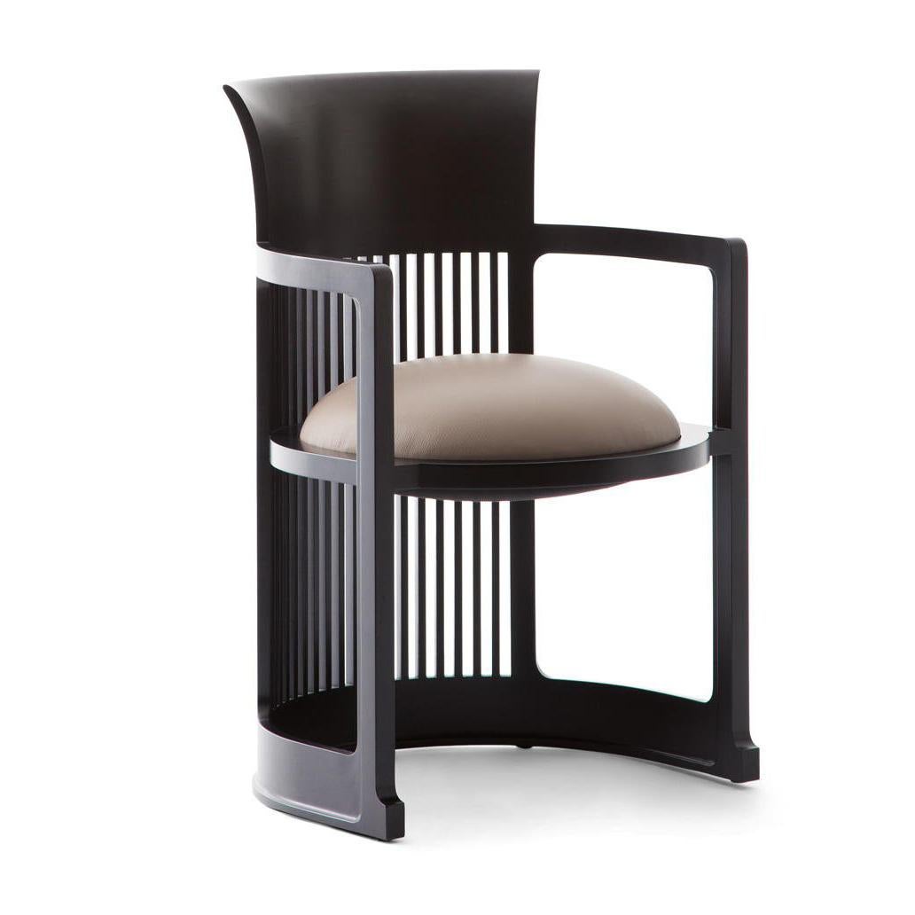 Fabric Frank Lloyd Wrigh Barrel Chair Black Finish by Cassina