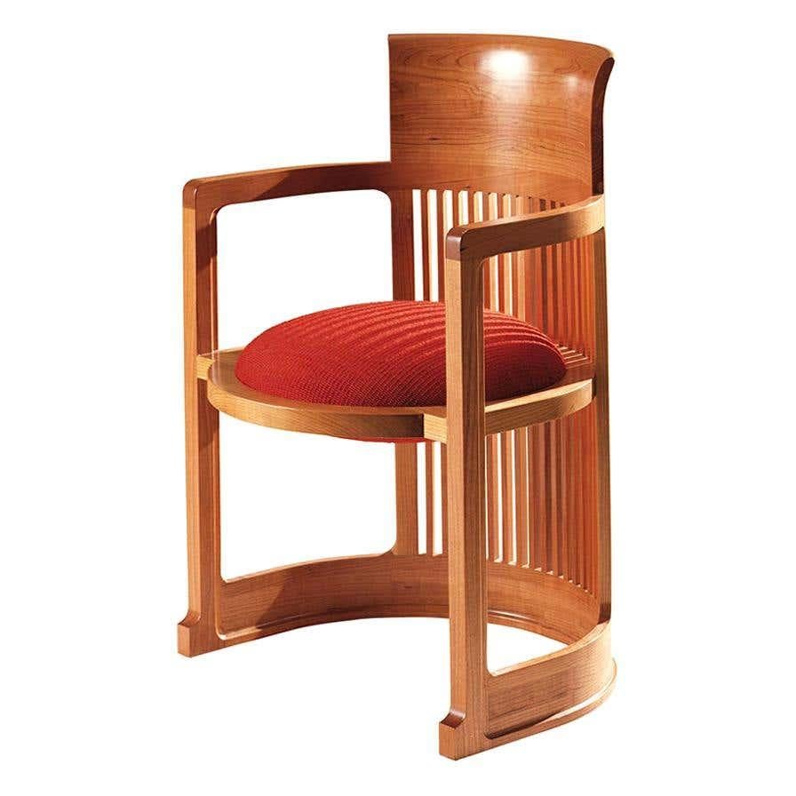Fabric Frank Lloyd Wrigh Barrel Chair by Cassina